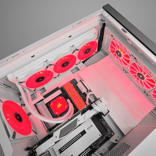 Corsair ML120 LED Elite 120mm Red LED Cabinet Fan (Single Pack - White Frame)